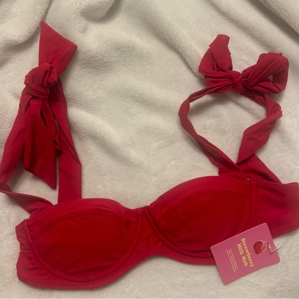 Strawberry Milk Mob Red Bikini Top